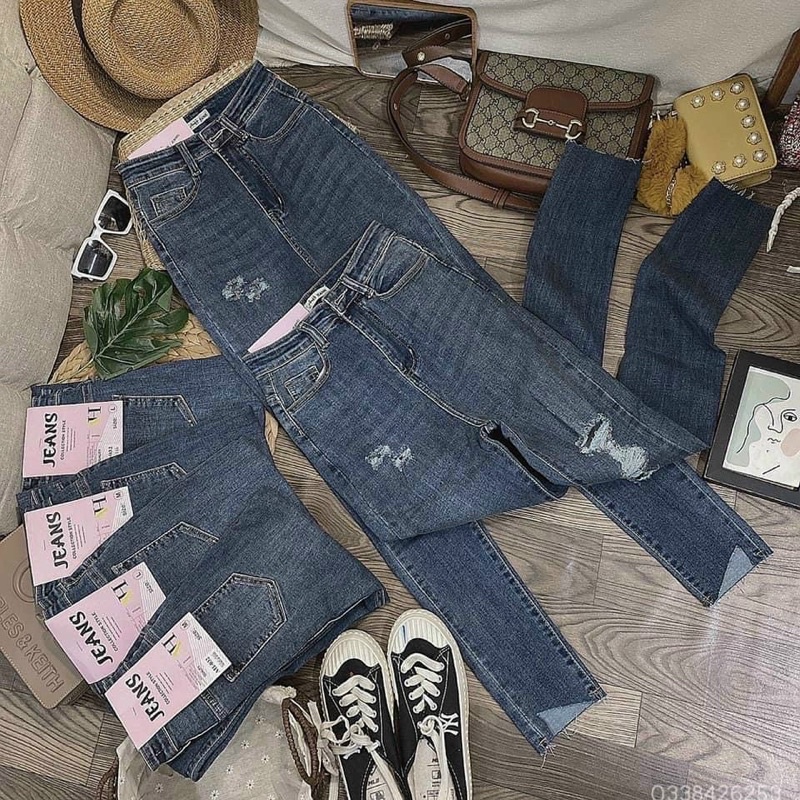 Quần jeans rách gấu sẻ ms036