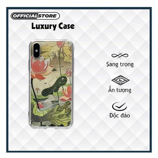 Ốp Lưng Vẽ hoa sen và trâu uống nước dân dã Iphone 7/7Plus/8/8Plus/X/Xs/Xs Max/11/11 Promax/12/12 Promax POD20210290