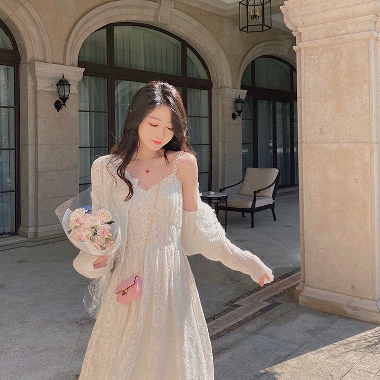 Áo Khoác Cardigan Dệt Kim Mỏng Màu Trắng Đính Hạt Thời Trang Mùa Hè Cho Nữ