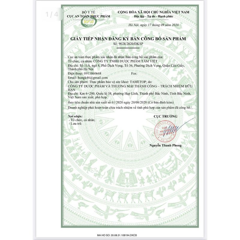 Tametop hộp 30 viên