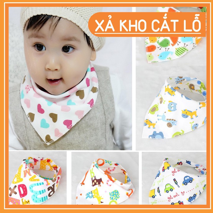 Khăn yếm cotton có cúc bấm cho bé loại 1