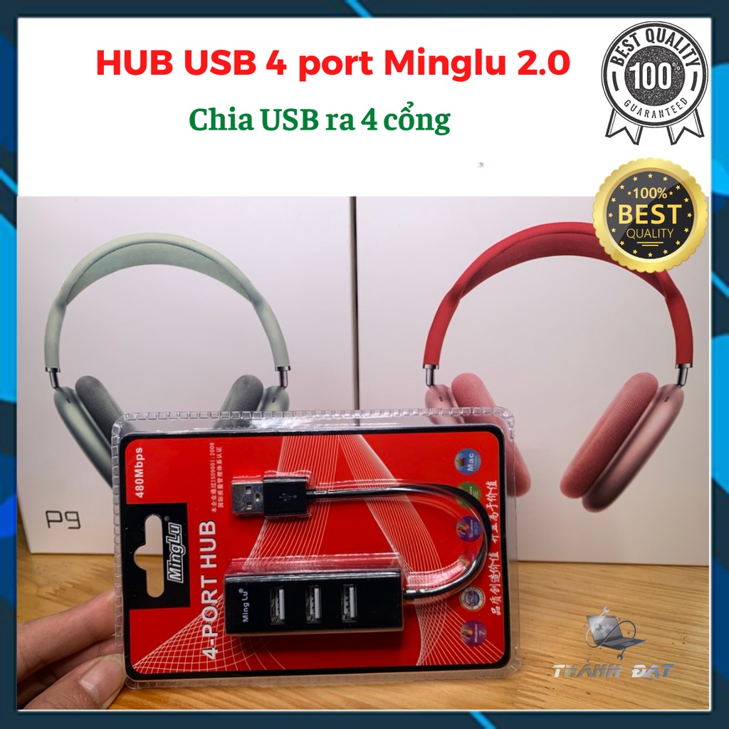 Bộ chia cổng USB 2.0 1 ra 4 cổng Minglu - 4 cổng USB 2.0