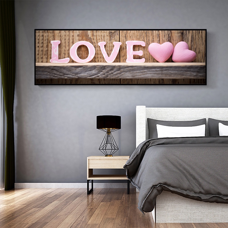 Tranh Treo tường phòng ngủ lãng mạn hạnh phúc cao cấp có khung tặng kèm đinh gắn tường/ tranh decor phòng ngủ/ khách sạn