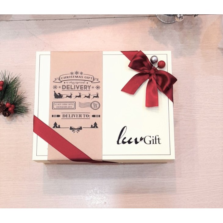 Hộp đựng quà LuvGift kèm túi, Hộp quà Kraft có rơm lót tặng sinh nhật, bạn trai, bạn gái, thầy cô | BigBuy360 - bigbuy360.vn