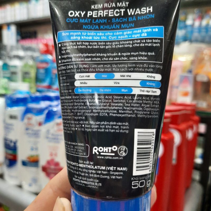 Sữa rửa mặt Sạch bã nhờn , Ngừa khuẩn mụn Oxy Perfect Wash 50g