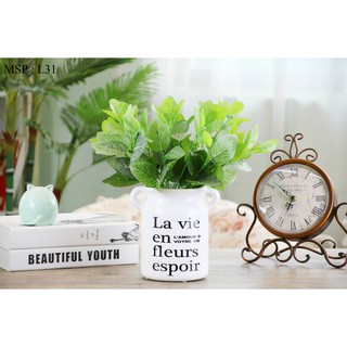 Lọ hoa sứ La Vie ( Có tay cầm )
