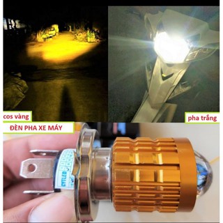BÓNG ĐÈN PHA SIÊU SÁNG XE MÁY LOẠI COS VÀNG PHA TRẮNG MẪU MỚI