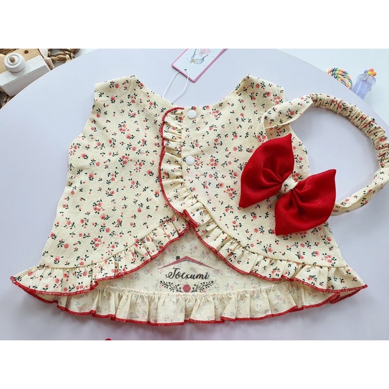 Bộ Chip bèo xinh yêu hoa Baby vạt chéo lưng - Tocxumi