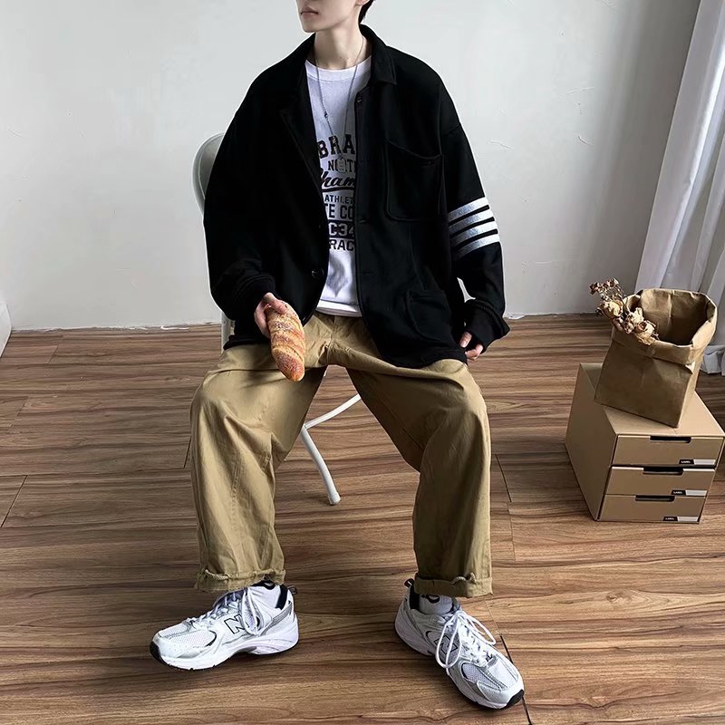 Áo khoác nam tay dài kẻ sọc thời trang phong cách hàn quốc | BigBuy360 - bigbuy360.vn