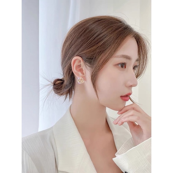 Bông tai xi mạ cao cấp đính đá H