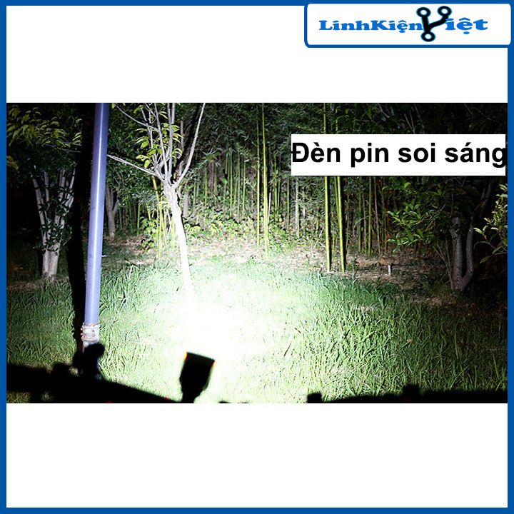 Đèn pin gắn xe đạp năng lượng mặt trời 3 chế độ chống thấm nước có đèn báo nguồn điện