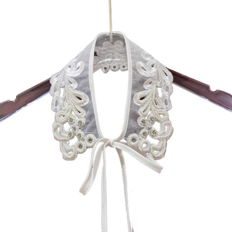 Cổ Áo Giả Hán Phục Đính Ngọc Trai Có Thể Tháo Rời Cho Nữ