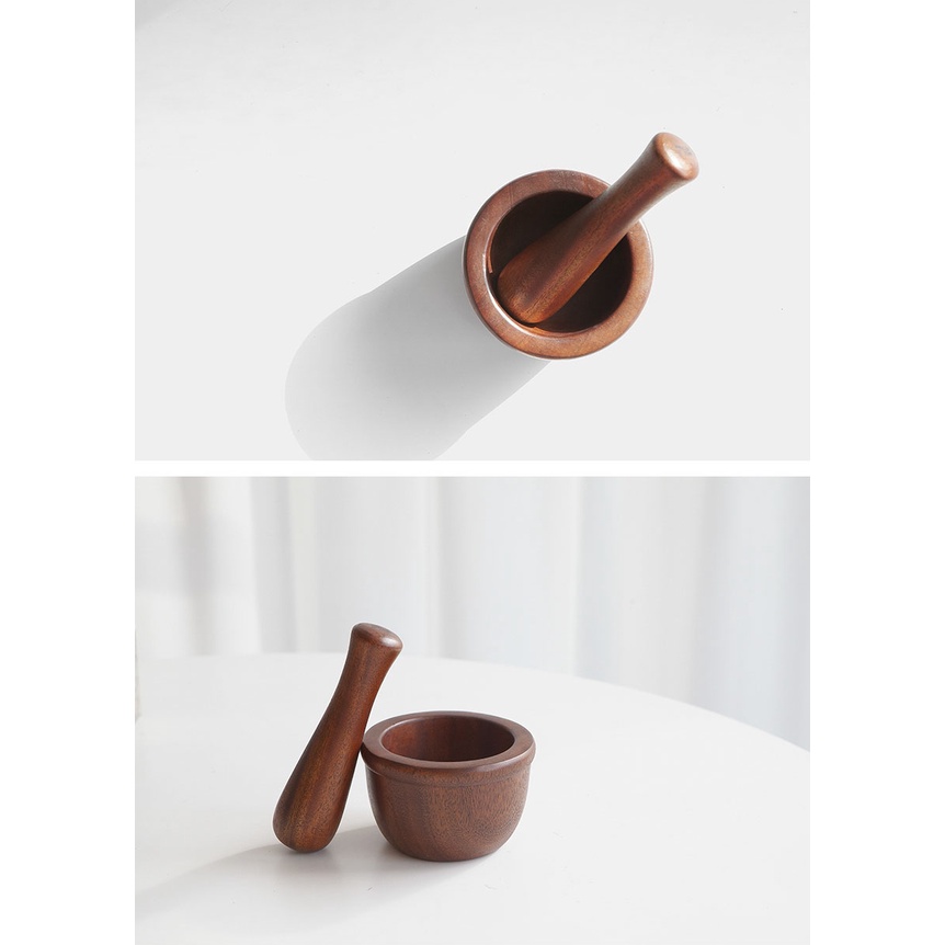Combo cối và chày gỗ cao cấp sơn ta xuất khẩu thương hiệu MW FURNITURE