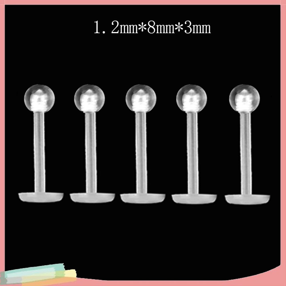 Set 5 Khuyên Mũi / Môi / Tai / Cơ Thể Bằng Thép Không Gỉ Cá Tính Dành Cho Cả Nam Và Nữ