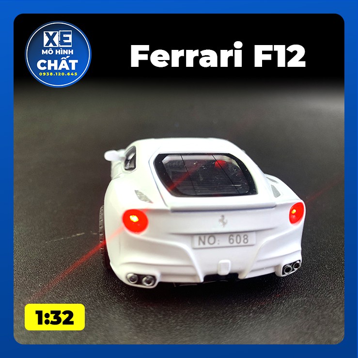 Xe Ferrari F12 mô hình tĩnh bằng kim loại Có Đèn Và Nhạc Tỉ Lệ 1:32