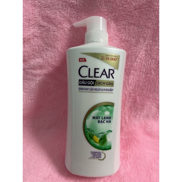 Dầu gội sạch gàu Clear mát lạnh bạc hà 900g