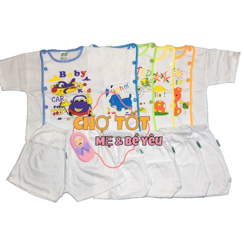 SET 5 BỘ TAY NGẮN MẶC MÁT CHO BÉ SƠ SINH-10KG