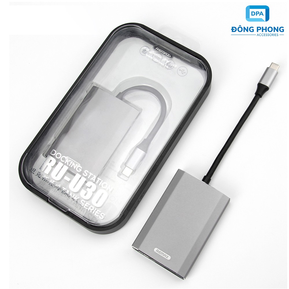 [Mã 44ELSALE2 giảm 7% đơn 300K] HUB Chuyển Type C Ra USB 3.0, HDMI, USB C, Thẻ Nhớ Chính Hãng Remax Tốc Độ Cao