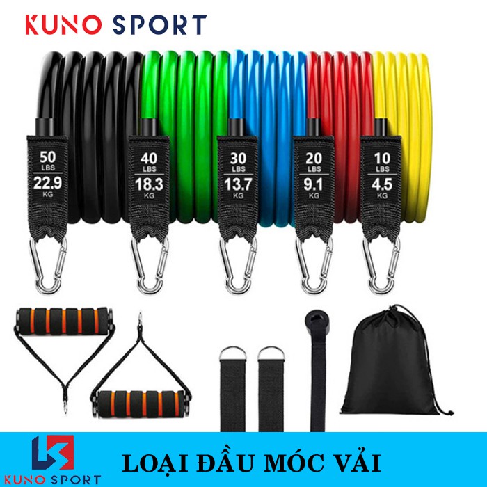 Bộ 5 Dây Ngũ Sắc Tập Full Body I Dụng Cụ Tập Gym Cao Cấp KUNOSPORT