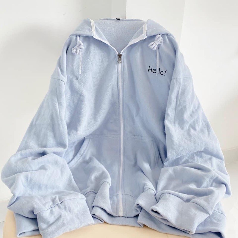 Áo khoác nỉ lót bông Hello unisex | BigBuy360 - bigbuy360.vn