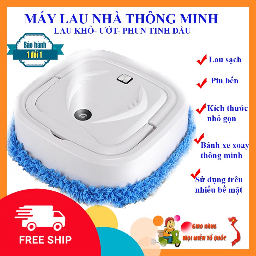 Robot Lau Nhà, Robot Lau Nhà Thông Minh- 2 Chế Độ Lau Khô - Ướt, Phun Tinh Dầu. Bảo Hành Uy Tín. Giảm Giá Hot. Mua Ngay!