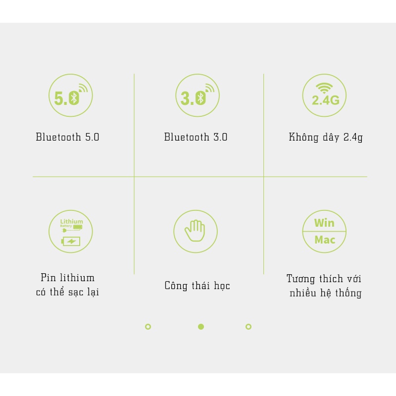 Chuột không dây Newmen F1000,công thái học,hạn chế mỏi tay,1600DPI,2 chế độ kết nối,dùng cho PC/Mac/-BH 24 tháng