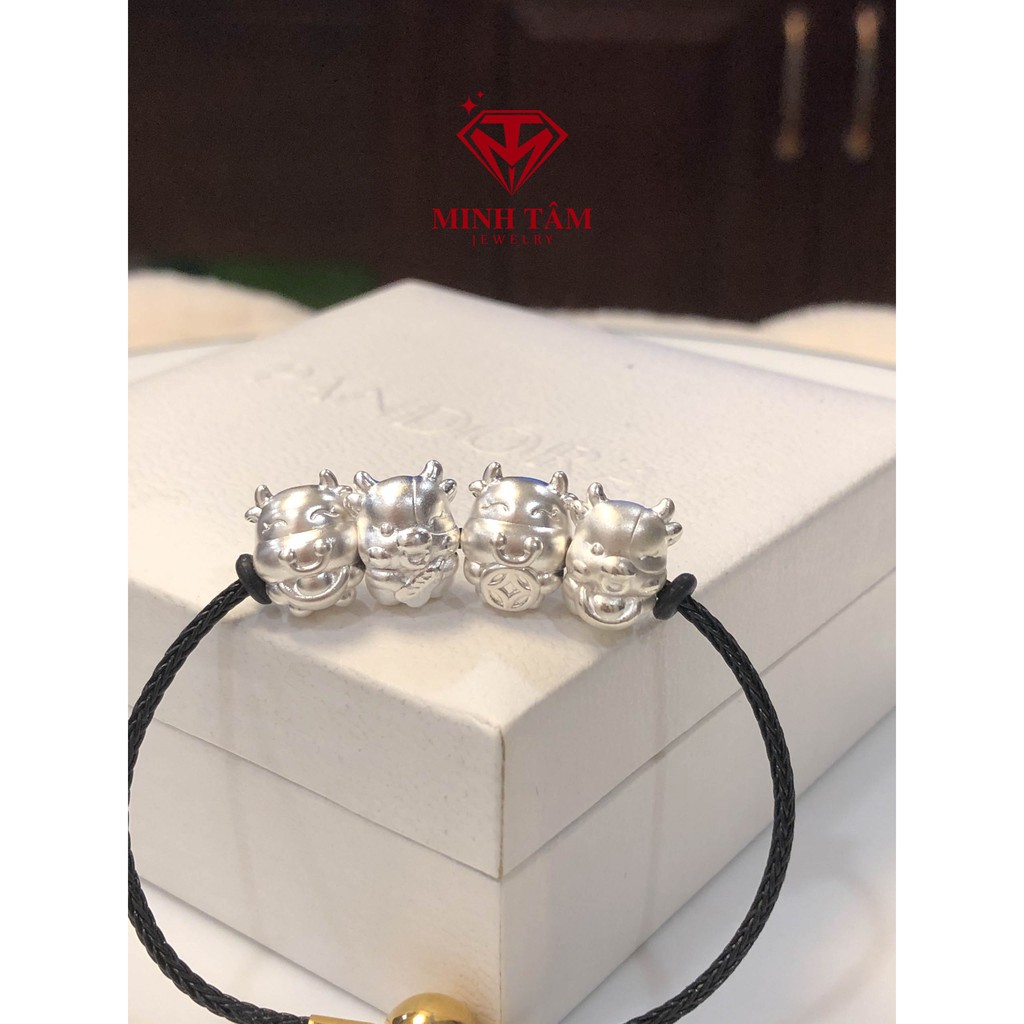 Charm con giáp Trâu Tân Sửu bạc 999 nhập khẩu cao cấp-Minh Tâm Jewelry