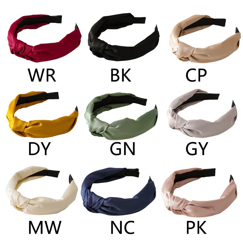 Băng Đô Vải Satin Thắt Nút Màu Trơn Dành Cho Nữ