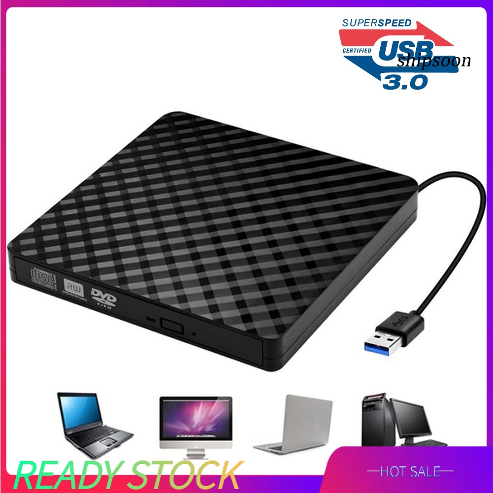 ssn -USB 3.0 External CD-ROM DVD-RW VCD Player Optical Drive Writer for PC Computer