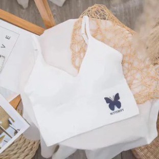 Áo Hai Dây In Hình Bướm Dạ Quang Có Mút Đệm Có Thể Điều Chỉnh Kích Cỡ Cho Nữ ! (AT22)