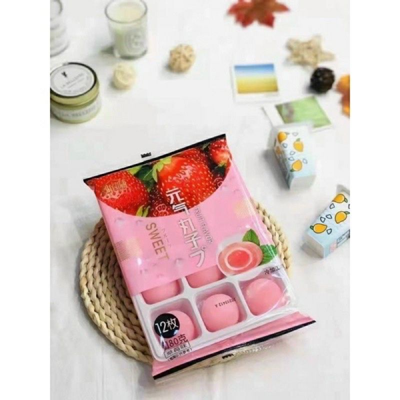 Bánh Mochi khay kem lạnh vị hoa quả 💖Freeship💖 Bánh Mochi kem lạnh hộp 12 viên