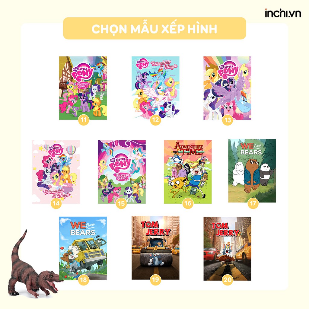 20 MẪU BỘ PUZZLE XẾP HÌNH TRÍ TUỆ CHO BÉ PHÁT TRIỂN  IN NHÂN VẬT HOẠT HÌNH  CHÓ CỨU HỘ,CÔNG CHÚA BĂNG GIÁ,TOM&amp;JERRY...