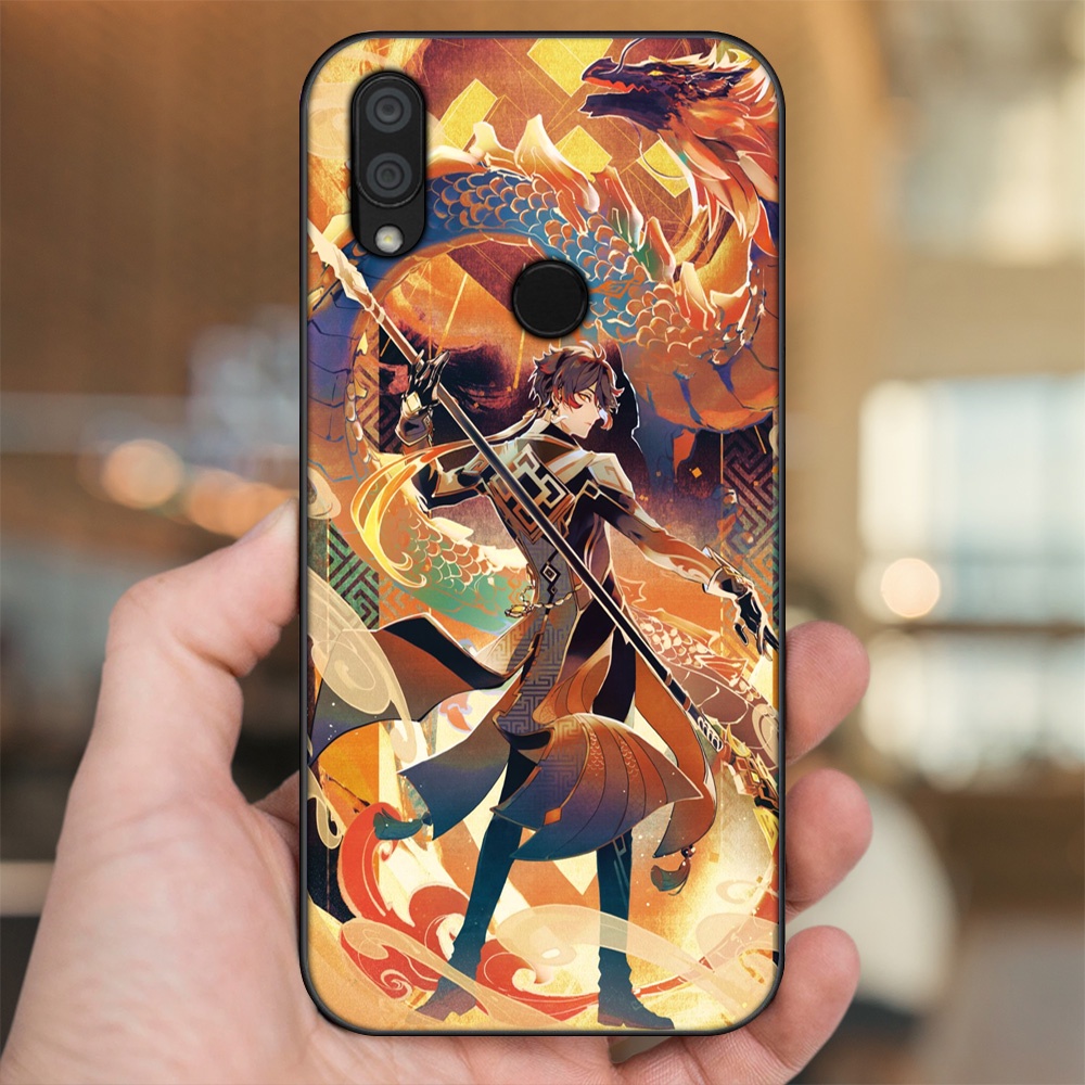 Ốp lưng Xiaomi Redmi 7 viền đen in hình Zhongli Genshin Impact
