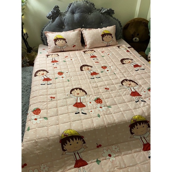 Set Chăn Hè 5 món Poly cotton_Chăn Hè trần bông mỏng [12 màu]