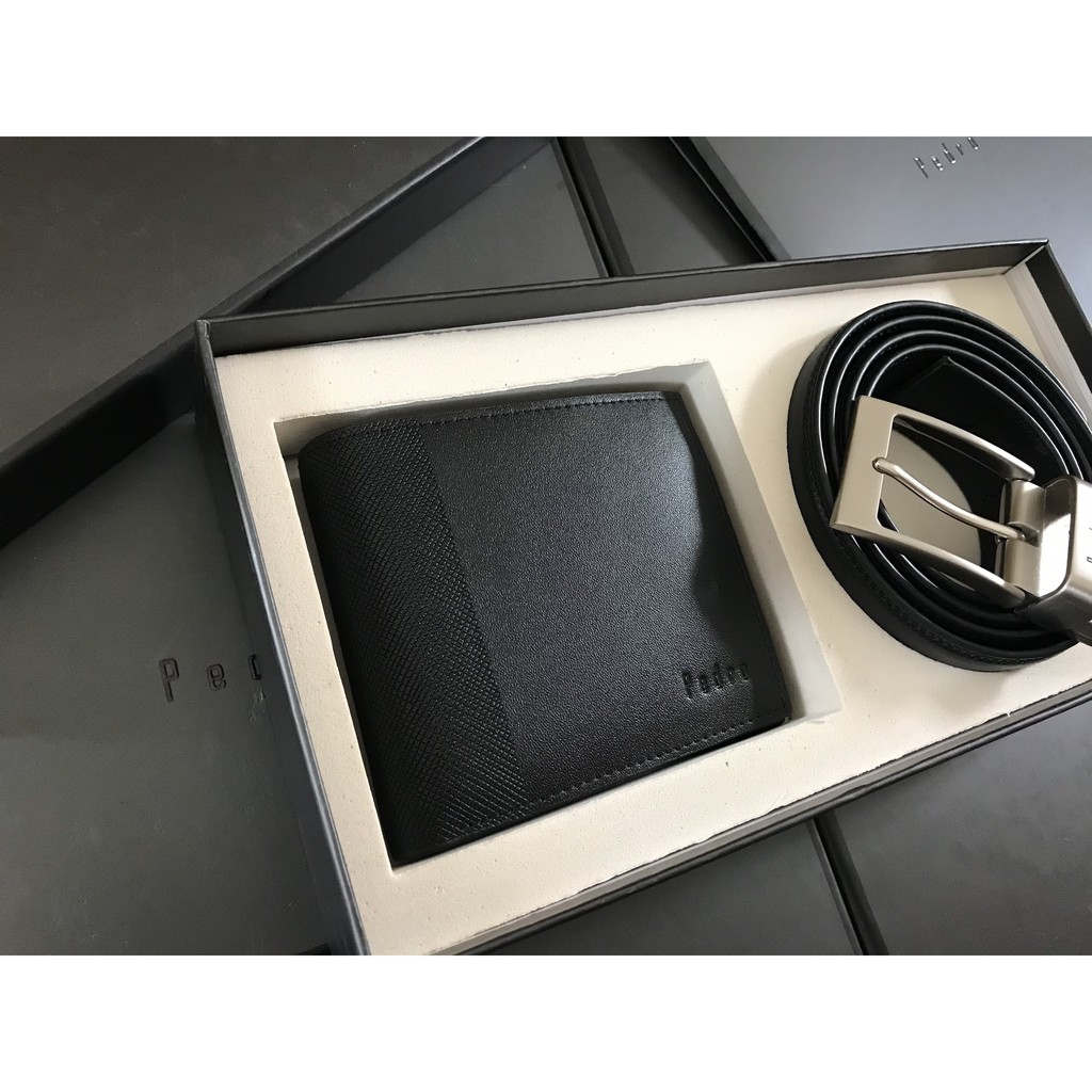 Set ví và dây nịt Perdro XUẤT XỊN full box và túi giấy hãng