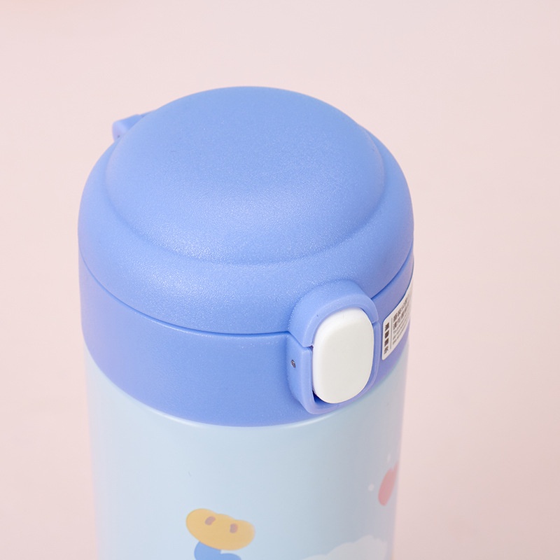 380Ml Hoạt Hình Dễ Thương Thép Không Gỉ 304 Một Đẩy Tumbler Nhiệt Bình Nước Có Ống Hút Quà Tặng Sinh Nhật Mini cốc Cà Phê Không Rò Rỉ Nhiệt Bình Flowerdance