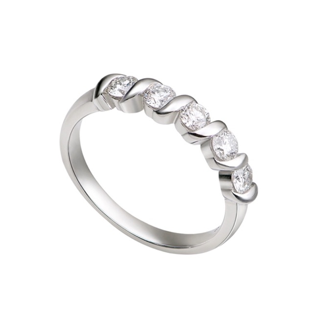 Nhẫn bạc 5 hột