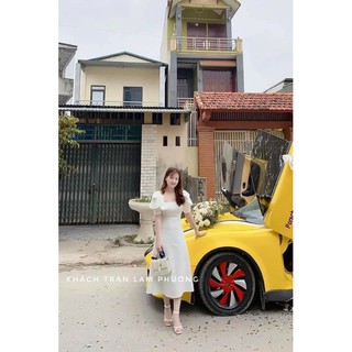 váy trắng nơ bèo vai