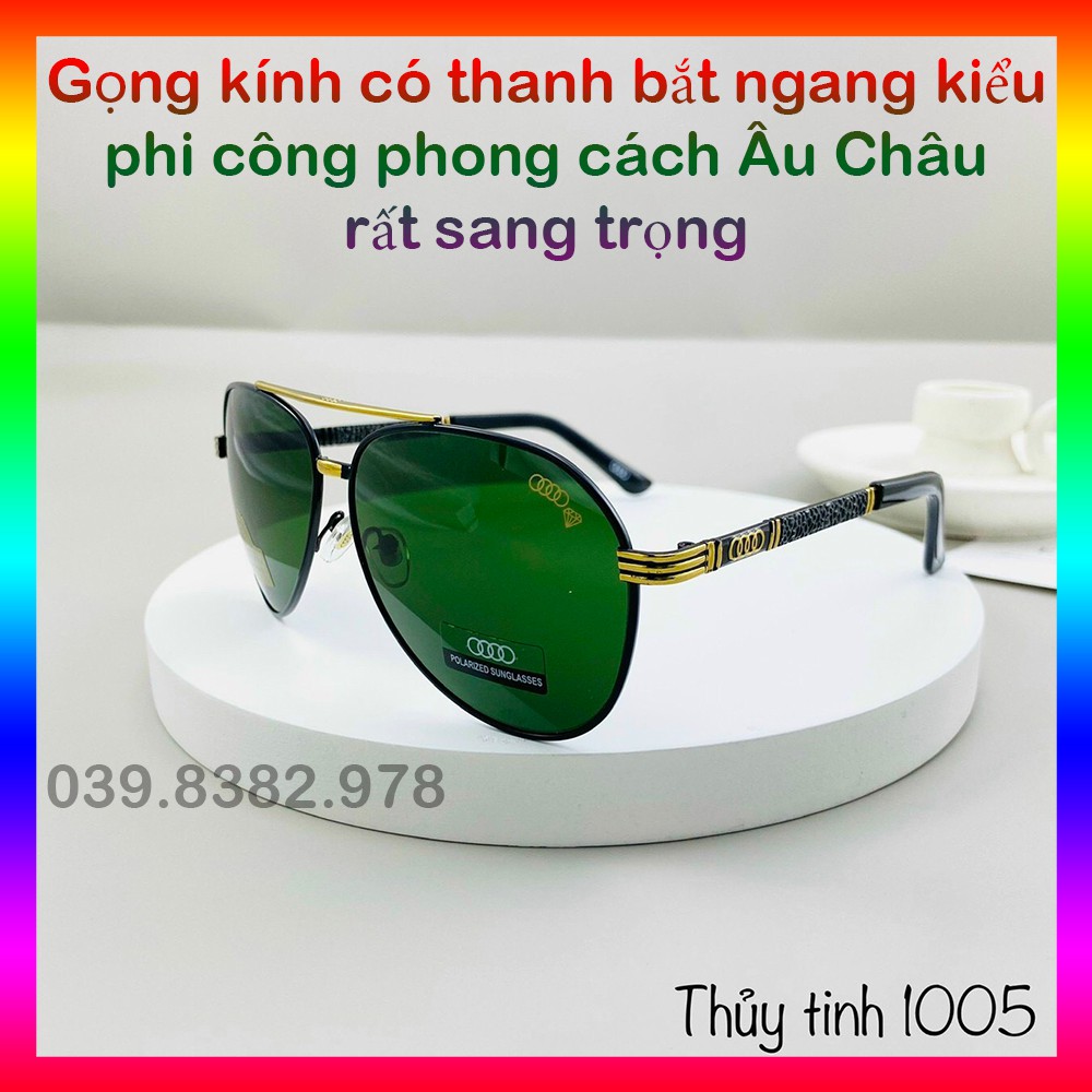 Kính nam cao cấp thời trang chống nắng bụi bẩn gọng kim loại kiểu phi công tròng kính râm chống trầy