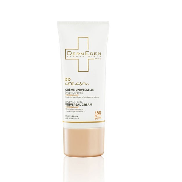 KEM CHỐNG LÃO HÓA, CHỐNG NẮNG, TRANG ĐIỂM, MỜ ĐỐM NÁM DERMEDEN DAILY DEFENSE UNIVERSAL CREAM SPF50+ 50ML