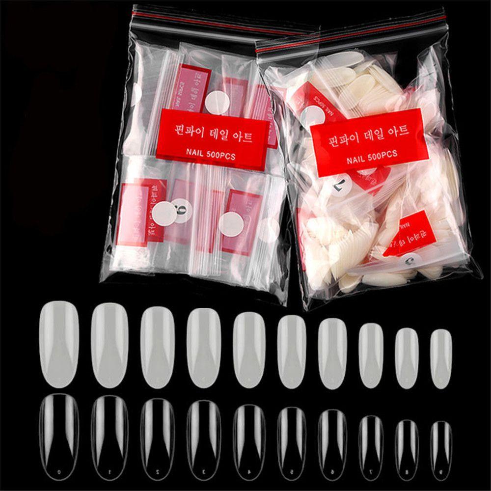 Bộ 500 Móng Tay Giả Che Phủ Toàn Diện Hình Oval