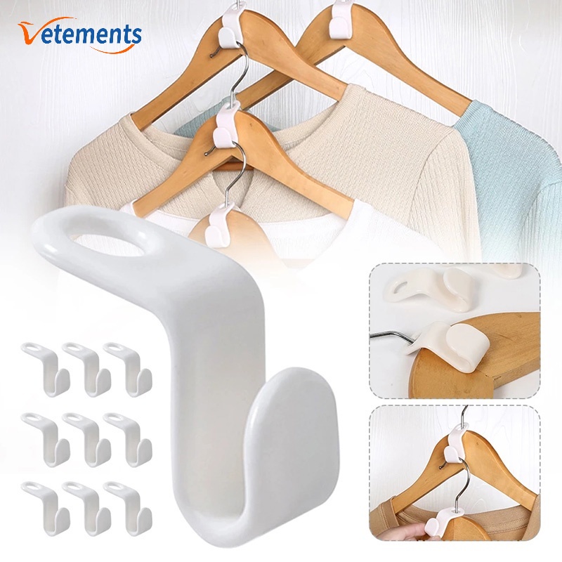 Set 5 Móc Nhựa Treo Quần Áo Có Thể Xếp Chồng 4 Màu
