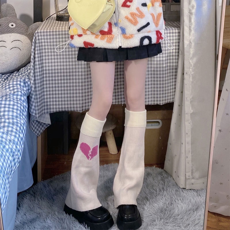 Tất Dệt Kim Dài Trung Bình Giữ Ấm Chân Phong Cách Lolita Nhật Bản Cho Nữ