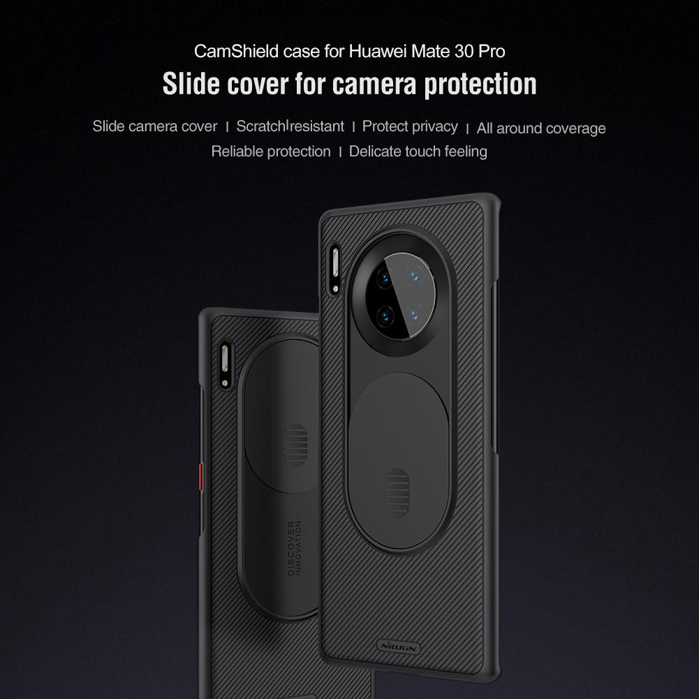 Ốp Lưng Nillkin Camshield Cho Huawei Mate 30 Ốp Pro PC Đen Trượt Ốp Lưng Điện Thoại Tráng Gương Vỏ Bảo Vệ Camera