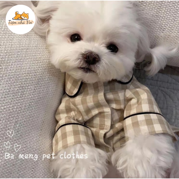 ĐỒ NGỦ PIJAMA KAKI DỄ THƯƠNG 4 MÙA CHO THÚ CƯNG