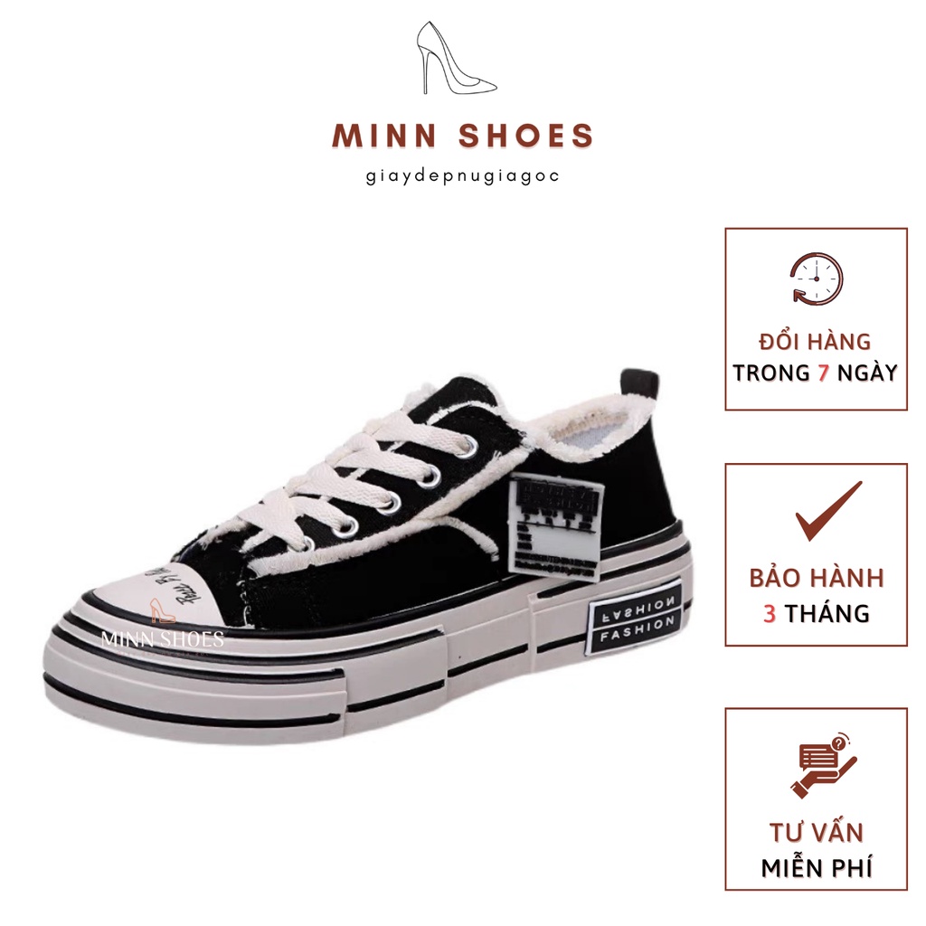 Giày thể thao sneaker ulzang nam nữ cổ thấp vải xé phong cách ăn mày độn đế hottrend (G4)