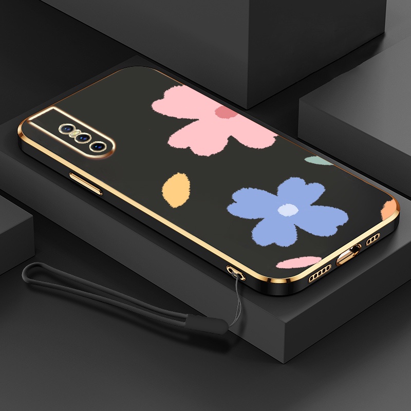 Ốp Điện Thoại TPU Silicone Mềm Mạ Điện Họa Tiết Hoa Đơn Giản Cho VIVO V15 V17 V19 NEO V15 Pro