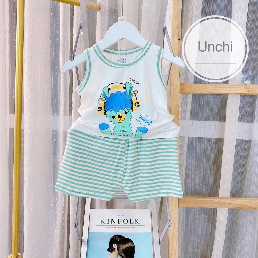 Bộ Quần Áo Unchi Ba Lỗ Bé Trai, Bé Gái Chất Thun Lạnh Mát Mẻ - Thời Trang 2022 (BC3)