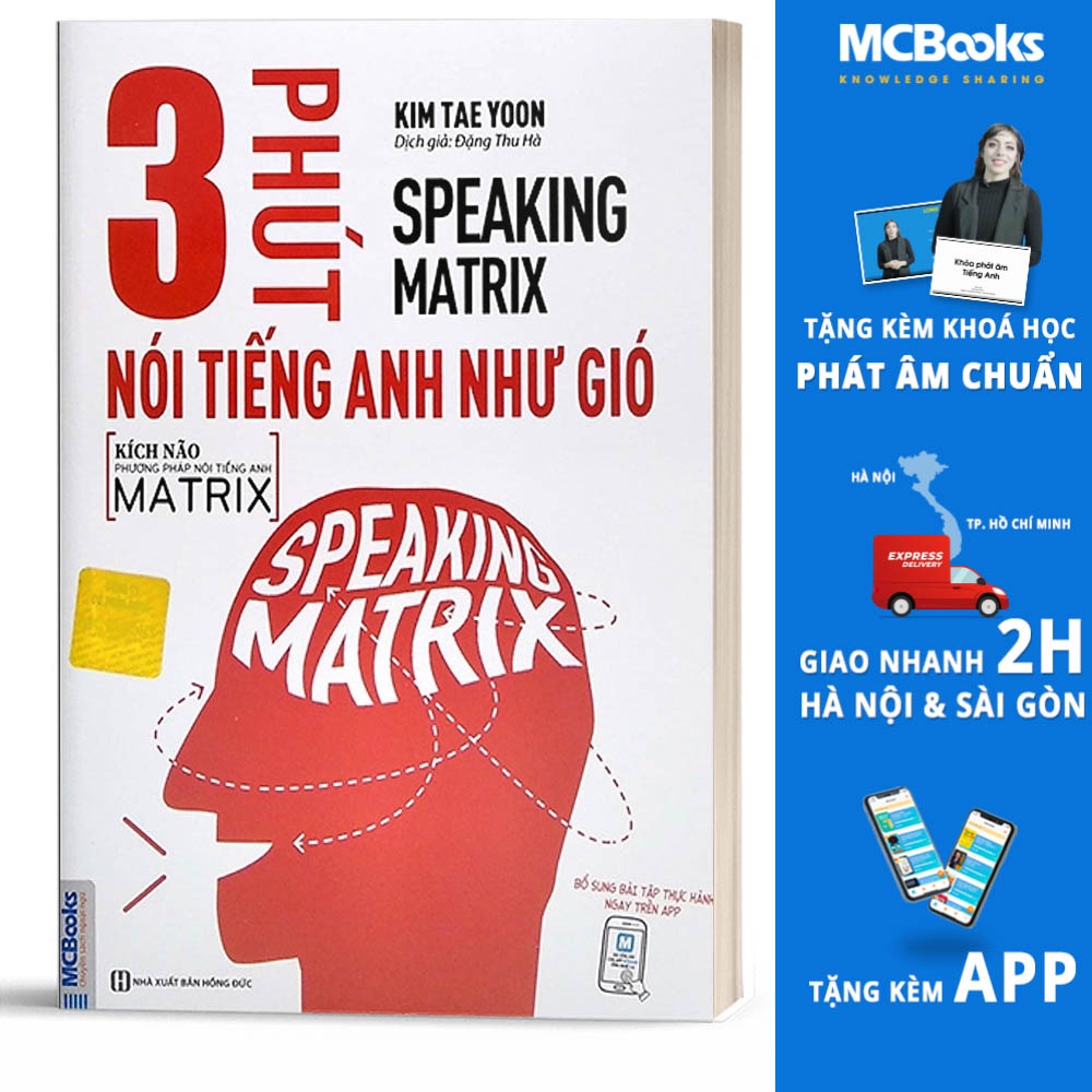 Sách - 3 Phút Nói Tiếng Anh Như Gió - Speaking Matrix - Học Kèm App Online