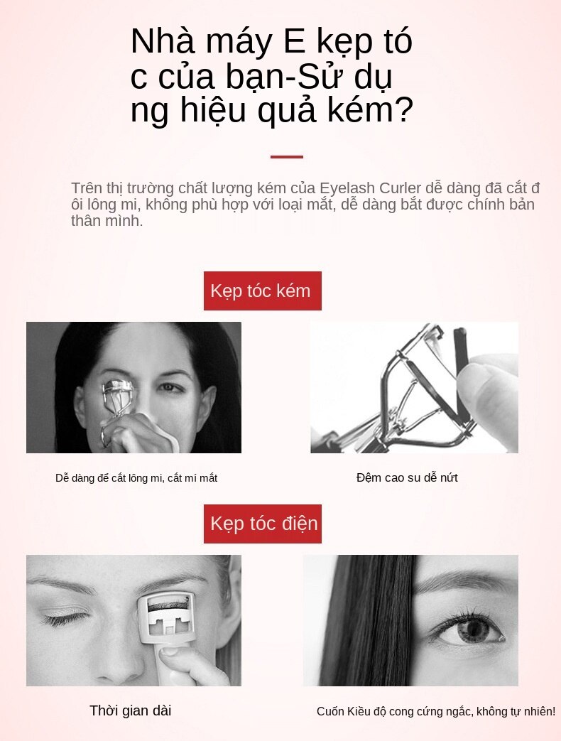 Lâu Dài Quăn Eyelash Curler Dụng Cụ Làm Đẹp Di Động Lông Mi Clip